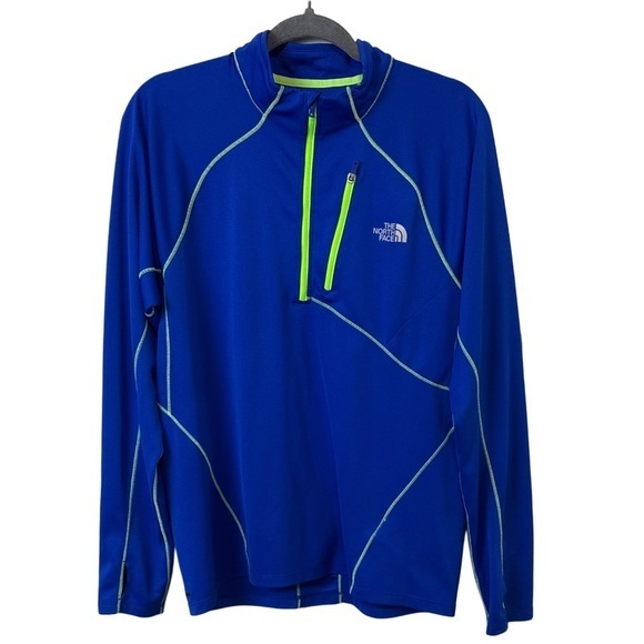 The North‎ Face Blue Green Impulse Active Quarter 1/4 Zip Mens Sz L - Picture 1 of 6